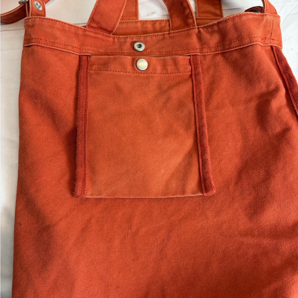 BAGGU Duck Bag – Washed Rust Orange Canvas Tote / Crossbody - Picture 6 of 6